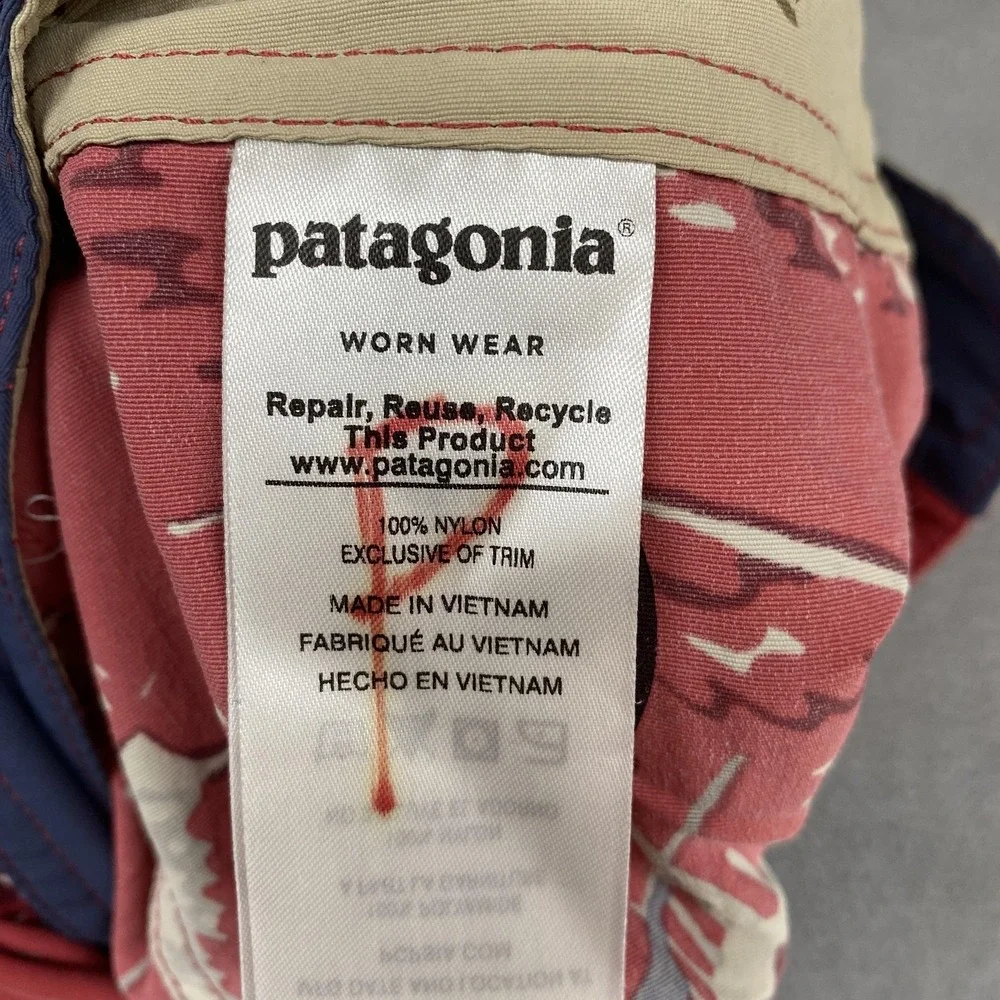 Patagonia Pataloha Board Shorts Mens 30‎ Red Sailing Catamaran Beach Sumer Boat